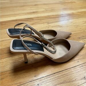 Zara kitten heel with rhinestones